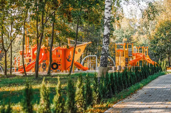 Детская площадка в парке «Соловьиная роща»