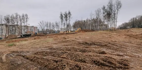 Площадка фонтана до строительства